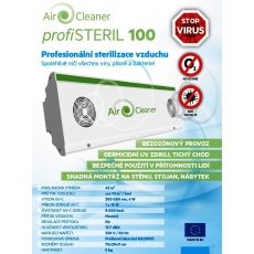 Air Cleaner ProfiSteril 200 prof. čistí vzduch UV-C zářením ničí všechny viry vč. CV19