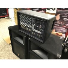 Yamaha EMX512 SC 2x300W powermix a reproboxy Yamaha S112V, kabely, stojany