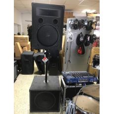 Dexon/Selenium aktivní PA systém 2x800W RMS , tyče, kabely zánovní 03/22