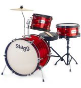 Stagg TIM JR3/16B RED dětská bicí sada pro začátečníky se stoličkou